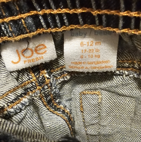 (3 for$20) Baby jeans with distressing and cuff details, front and back pockets - Picture 3 of 6